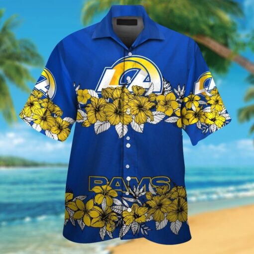 Los Angeles Rams Short Sleeve Button Up Tropical Hawaiian Shirt HHW027