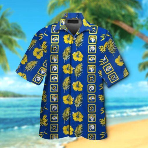 Los Angeles Rams Short Sleeve Button Up Tropical Hawaiian Shirt HHW07