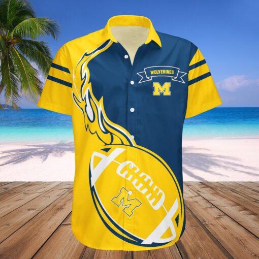 Michigan Wolverines Hawaii Shirt Flame Ball ? NCAA