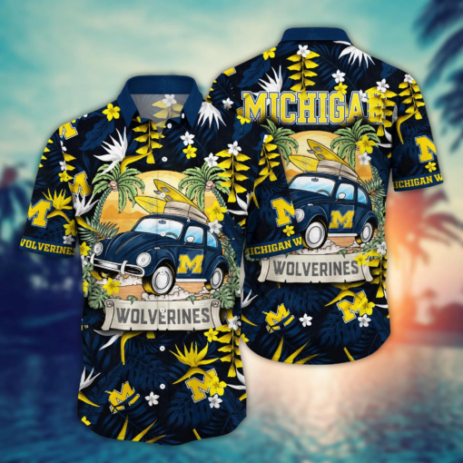 Michigan Wolverines NCAA Hawaiian Shirt Flip Flopstime Aloha Shirt