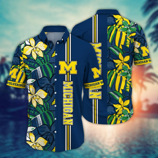 Michigan Wolverines NCAA Hawaiian Shirt Vacation Time Aloha Shirt