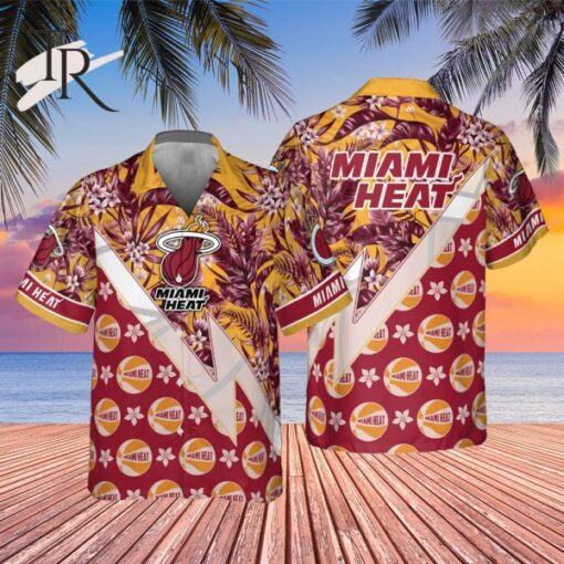 NBA Miami Heat Tropical And Basketball Pattern Print hot Hawaiian Shirt