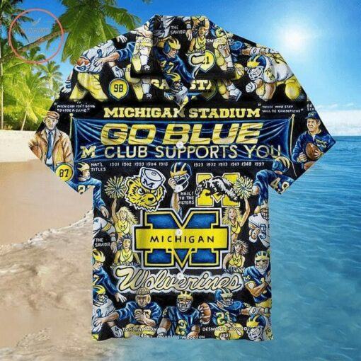 Ncaa Michigan Wolverines Go Blue Club Trendy Hawaiian Shirt Aloha Shirt