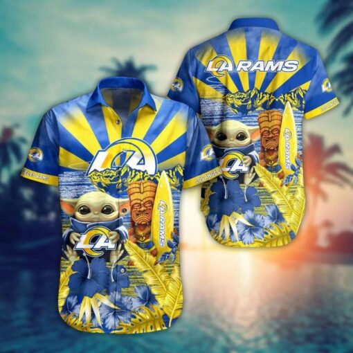NFL Los Angeles Rams Baby Yoda Style Hot Trends Summber Hawaiian Shirt V3 Aloha Shirt
