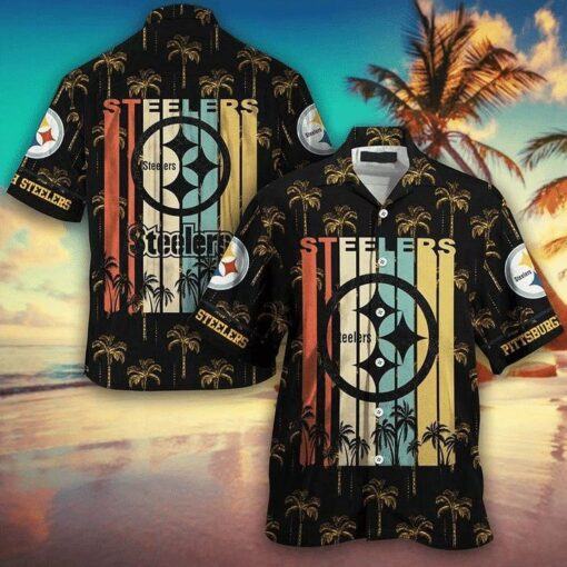 NFL Pittsburgh Steelers Black Coconut Beach Special Hawaiian Shirt