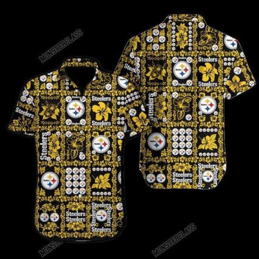 Nfl Pittsburgh Steelers Golden Black Gomoku Trendy Hawaiian Shirt Aloha Shirt