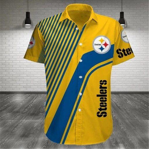 NFL Pittsburgh Steelers Golden Blue Design Hawaiian Shirt