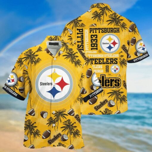 NFL Pittsburgh Steelers Golden Coconut Rugby Hawaiian Shirt