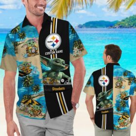 Pittsburg Steelers Baby Yoda Hawaiian Short Sleeve Tropical Shirt