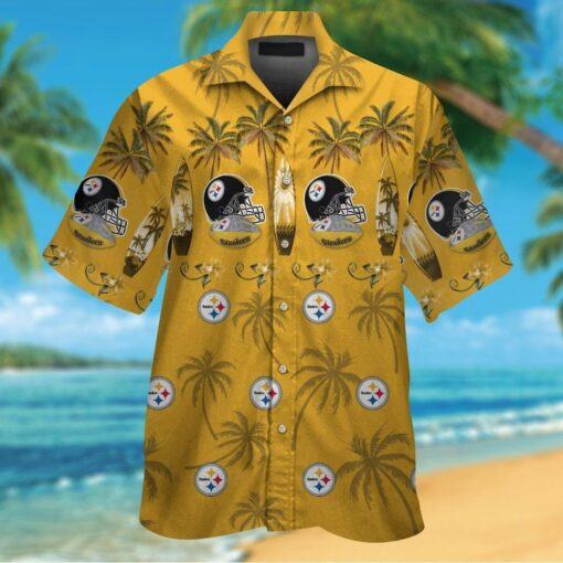 Pittsburg Steelers Short Sleeve Button Up Tropical Hawaiian Shirt VER010