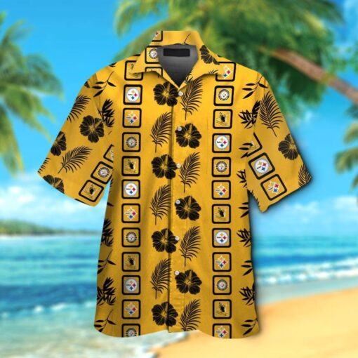 Pittsburg Steelers Short Sleeve Button Up Tropical Hawaiian Shirt VER012