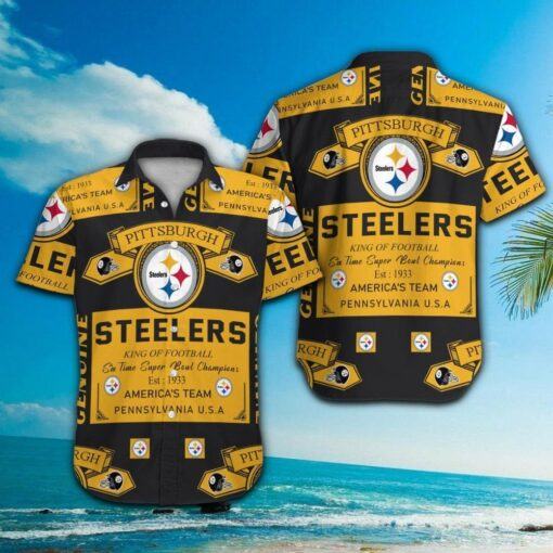 Pittsburg Steelers Short Sleeve Button Up Tropical Hawaiian Shirt VER015