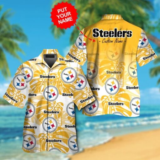 Pittsburg Steelers Short Sleeve Button Up Tropical Hawaiian Shirt VER0201