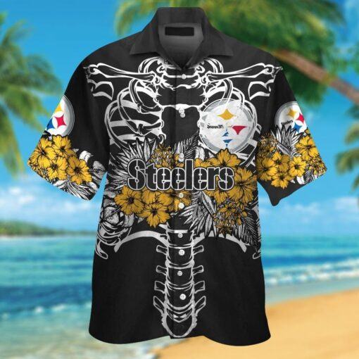 Pittsburg Steelers Short Sleeve Button Up Tropical Hawaiian Shirt VER021