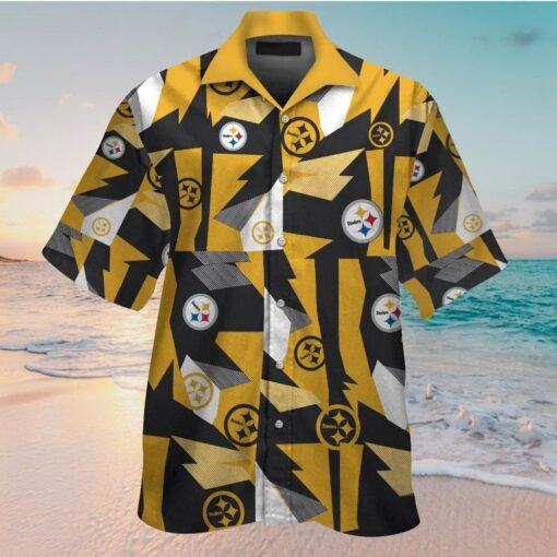 Pittsburg Steelers Short Sleeve Button Up Tropical Hawaiian Shirt VER024