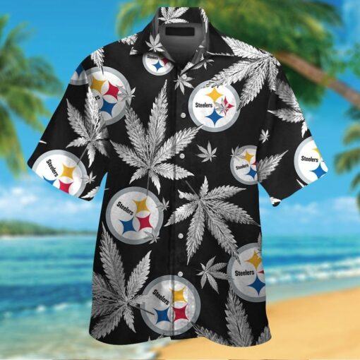 Pittsburg Steelers Short Sleeve Button Up Tropical Hawaiian Shirt VER025