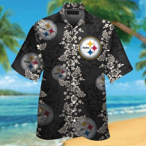 Pittsburg Steelers Short Sleeve Button Up Tropical Hawaiian Shirt VER027