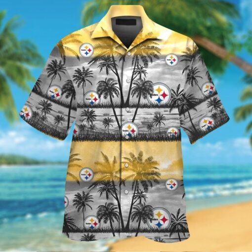 Pittsburg Steelers Short Sleeve Button Up Tropical Hawaiian Shirt VER04