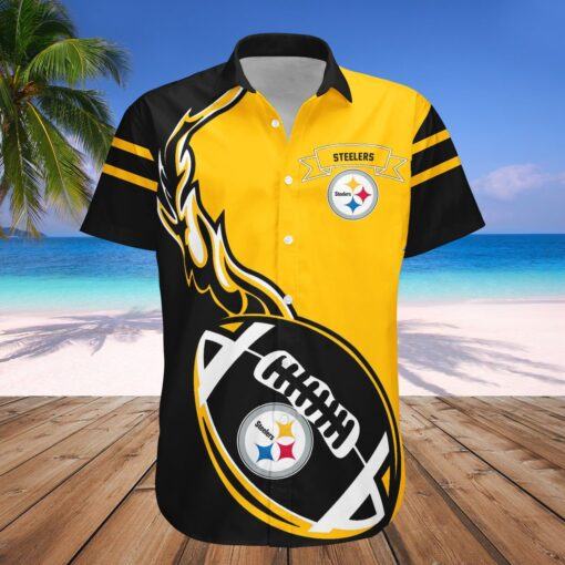 Pittsburgh Steelers Hawaii Shirt Flame Ball, NFL hawaiian shirt