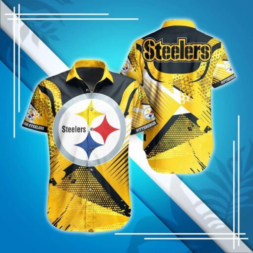 Pittsburgh Steelers NFL Hawaiian Shirt And Short Summer, Short Sleeve Button Down Shirt Perfect Gift For Big Fans