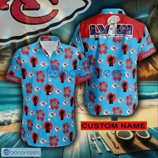NFL Super Bowl 2024 Kansas City Chiefs Blue-EDITION High-Quality All Over Print Hawaiian Shirt For fan Custom Name