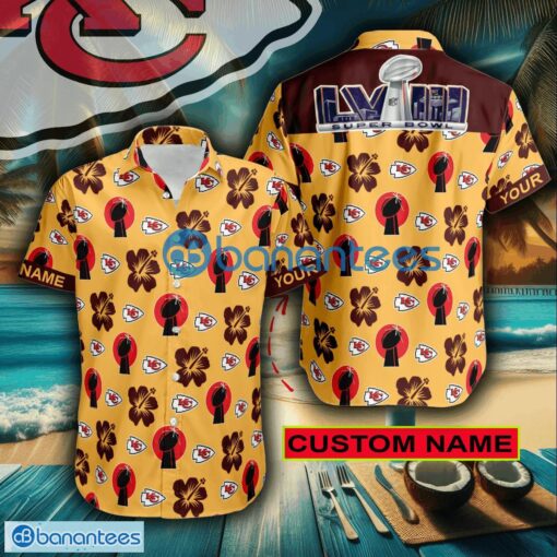 NFL Super Bowl 2024 Kansas City Chiefs Yellow-EDITION High-Quality All Over Print Hawaiian Shirt For fan Custom Name