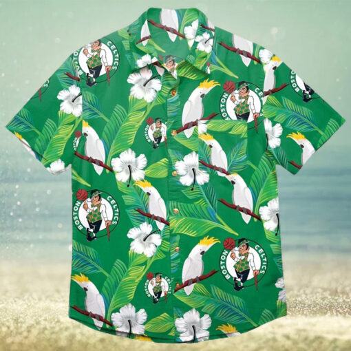 Boston Celtics NBA Mens Floral Hawaiian Shirt