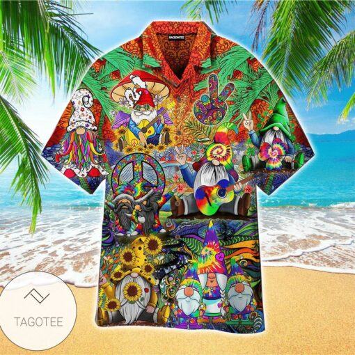 Hippies Gnome Peace Hawaiian Shirt