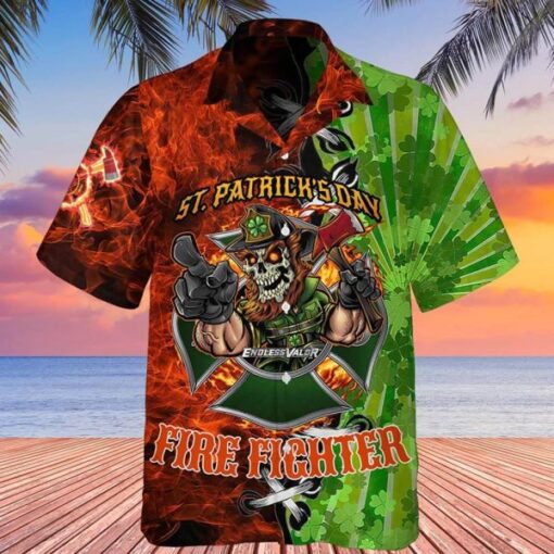 Skull Firefighter St Patrick?s Day 2024 hot Hawaiian Shirt