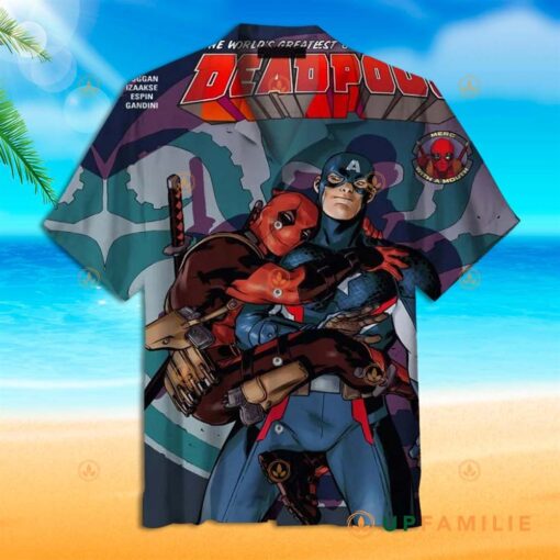 superhero Captain America Hawaiian Shirt Captain America And Deadpool Marvel Comics Cool Hawaiian Shirts