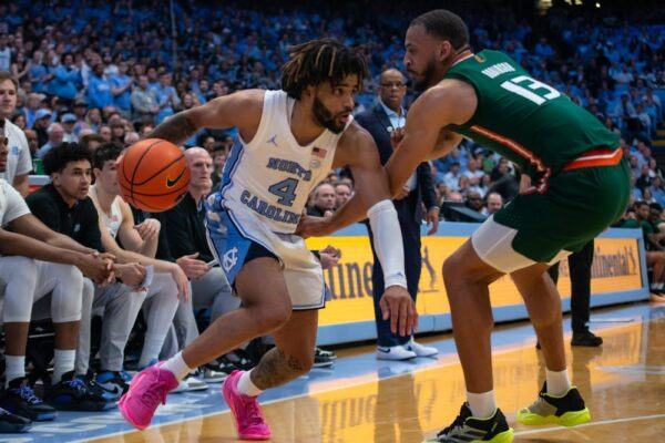 No. 9 UNC men's basketball beats Miami, RJ Davis career-high