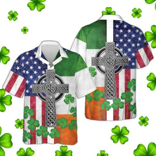 Irish American St Patrick's Day Hawaiian Shirt