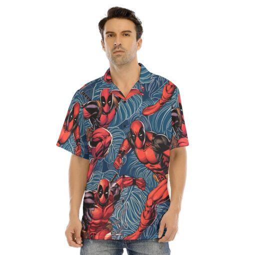 Deadpool Aloha Neon Shadows All-Over Print Men's Hawaiian Shirt