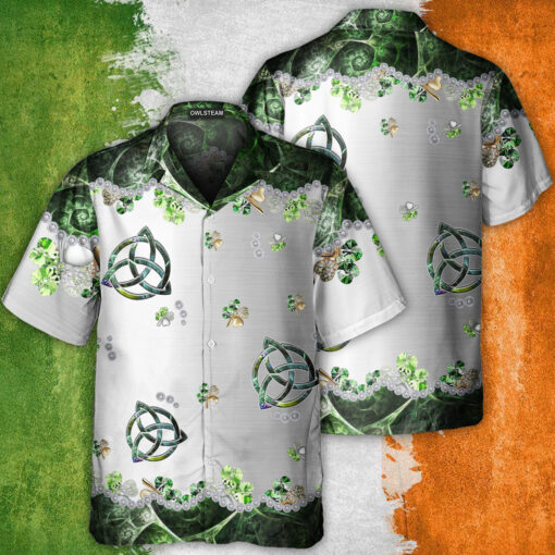Irish St Patrick?s Day Hawaiian Shirt Irish Clover Metal