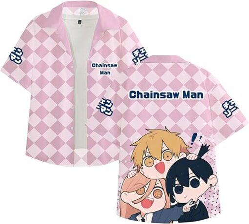 Anime Chainsaw Man Single-Breasted hawaiian Shirt v2