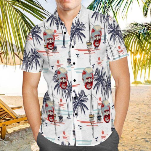 Trump 2024 Hawaiian Shirt Custom Photo Hawaiian Shirt Chinoiserie Print Hawaiian Shirt