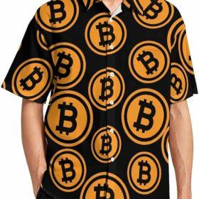 Cryptocurrency Bitcoin Miner Hawaiian Shirt, Black And Yellow Bitcoin Shirt For Men & Women