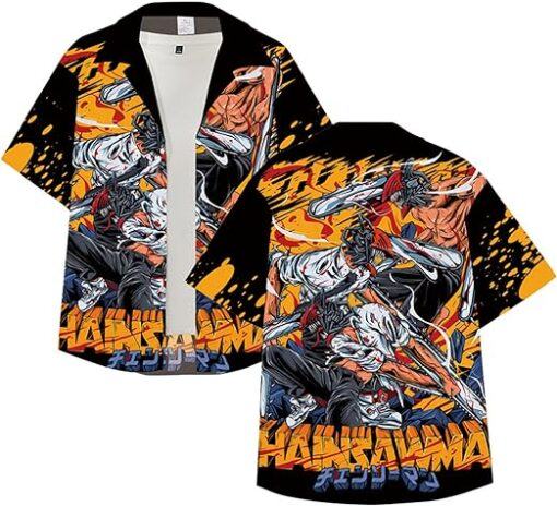 Anime Chainsaw Man Single-Breasted hawaiian Shirt