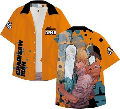 Anime Chainsaw Man hayak awa aki hawaiian Shirt