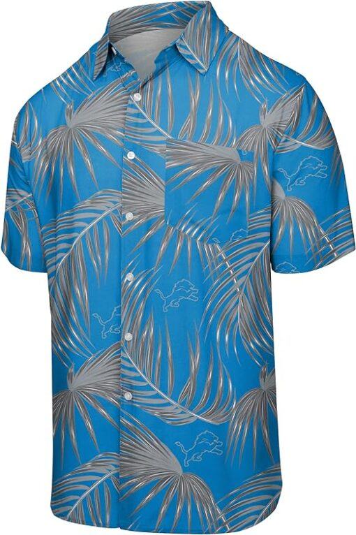 Detroit Lions NFL Mens Hawaiian Button Up Shirt
