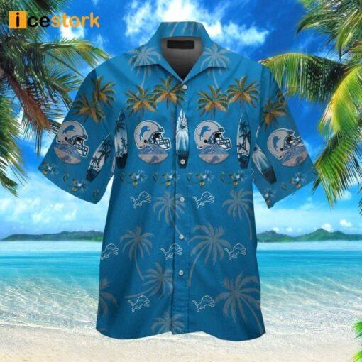 Lions Short Sleeve Button Up Tropical Hawaiian Shirt