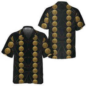 Falling Bitcoin Cryptocurrency Pattern Hawaiian Shirt, Unique Bitcoin Shirt For Men & Women