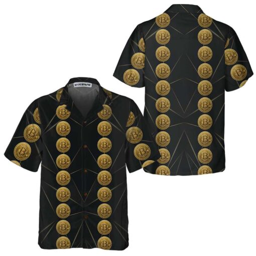 Luxury Golden Bitcoin hot Hawaiian Shirt, Unique Bitcoin Shirt For Men & Women