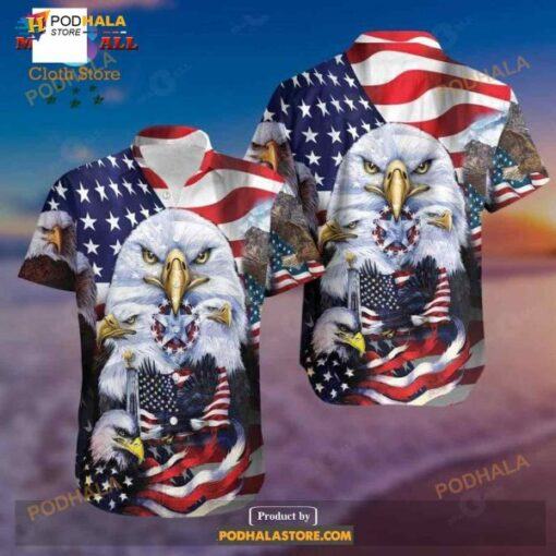 Patriot 4th Of July Eagle Star Honour Adul Funny hot Hawaiian Shirt