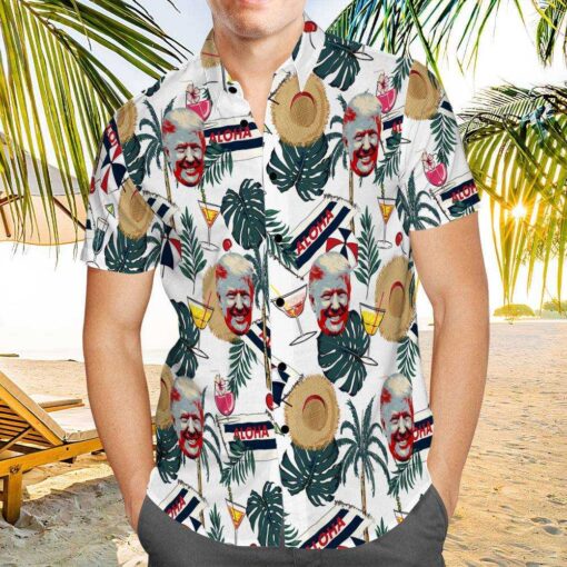 Trump 2024 Hawaiian Shirt Custom Photo Hawaiian Shirt Funny Sun Hats Hawaiian Shirt