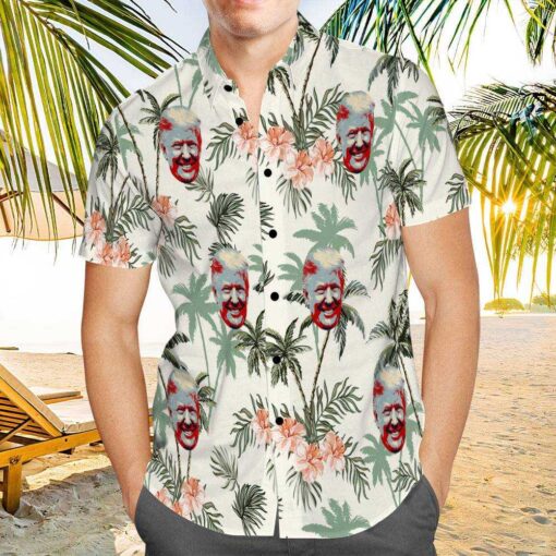 Trump 2024 Hawaiian Shirt Custom Photo Hawaiian Shirt Vintage Print Hawaiian Shirt