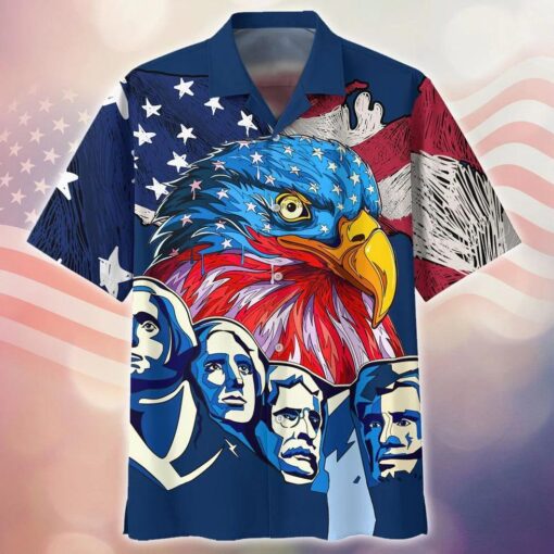 Eagle Independence Day Aloha Hawaiian Shirts For Summer, Happy Fourth Of July Hawaiian Shirt For Men Women