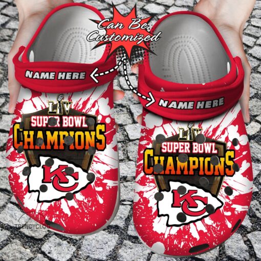 Football CLogs Personalized Kc Chiefs Super Bowl Clog Crocs Shoes