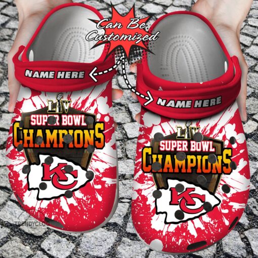 Football Crocs Personalized KC Chiefs Super Bowl Clog Shoes