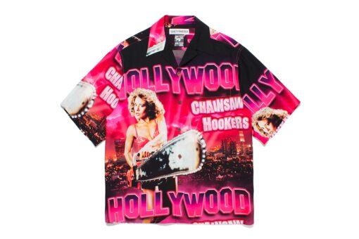 80s Horror Film Hollywood Chainsaw Hookers hawaiian shirt - red edition